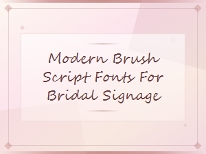 Modern Brush Script Fonts for Elegant Bridal Signage and Wedding Décor